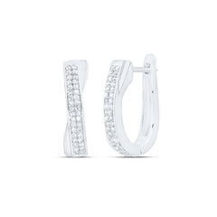 10k Gold 1/6 CTW-Natural Diamond Gift Micro-Pave Hoop Earring