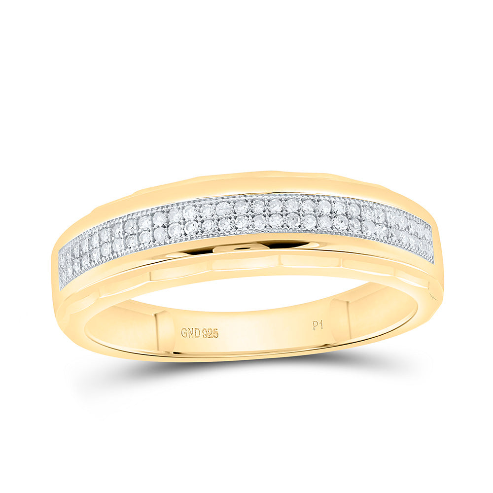 Sterling Silver 1/6 CTW-Natural Diamond Gift Micro-Pave Mens Band