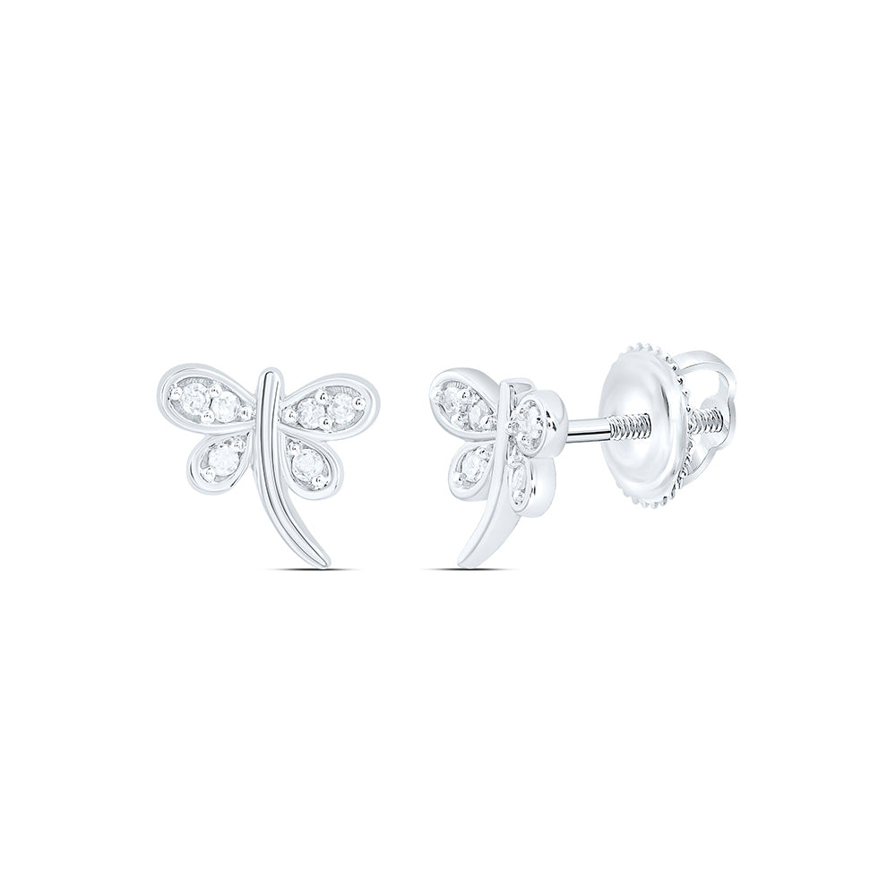 10k Gold 1/20 CTW-Natural Diamond Gift Butterfly Earring