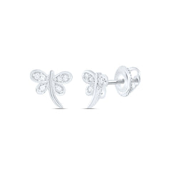 10k Gold 1/20 CTW-Natural Diamond Gift Butterfly Earring