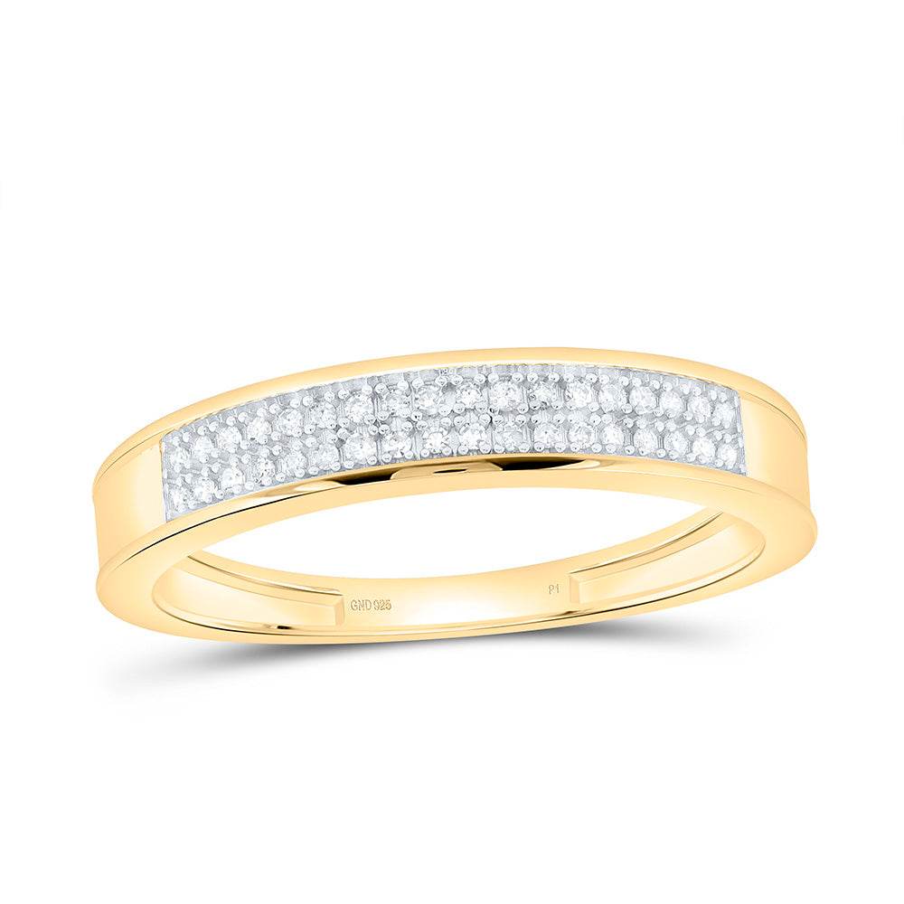 Sterling Silver 1/10 CTW-Natural Diamond Gift Micro-Pave Mens Band