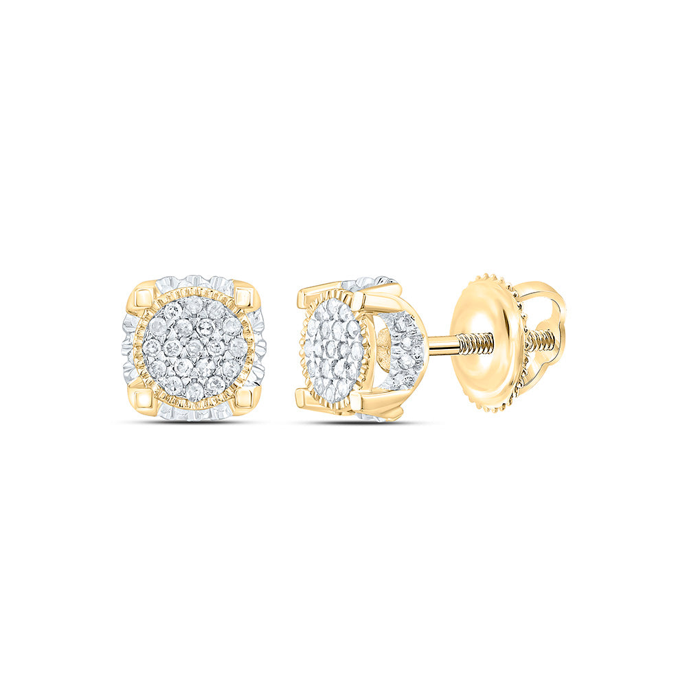 10k Gold 1/8 CTW-Natural Diamond Gift Micro-Pave Round Earring