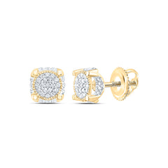10k Gold 1/8 CTW-Natural Diamond Gift Micro-Pave Round Earring