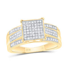 10k Gold 1/3 CTW-Natural Diamond Gift Micro-Pave Squarering