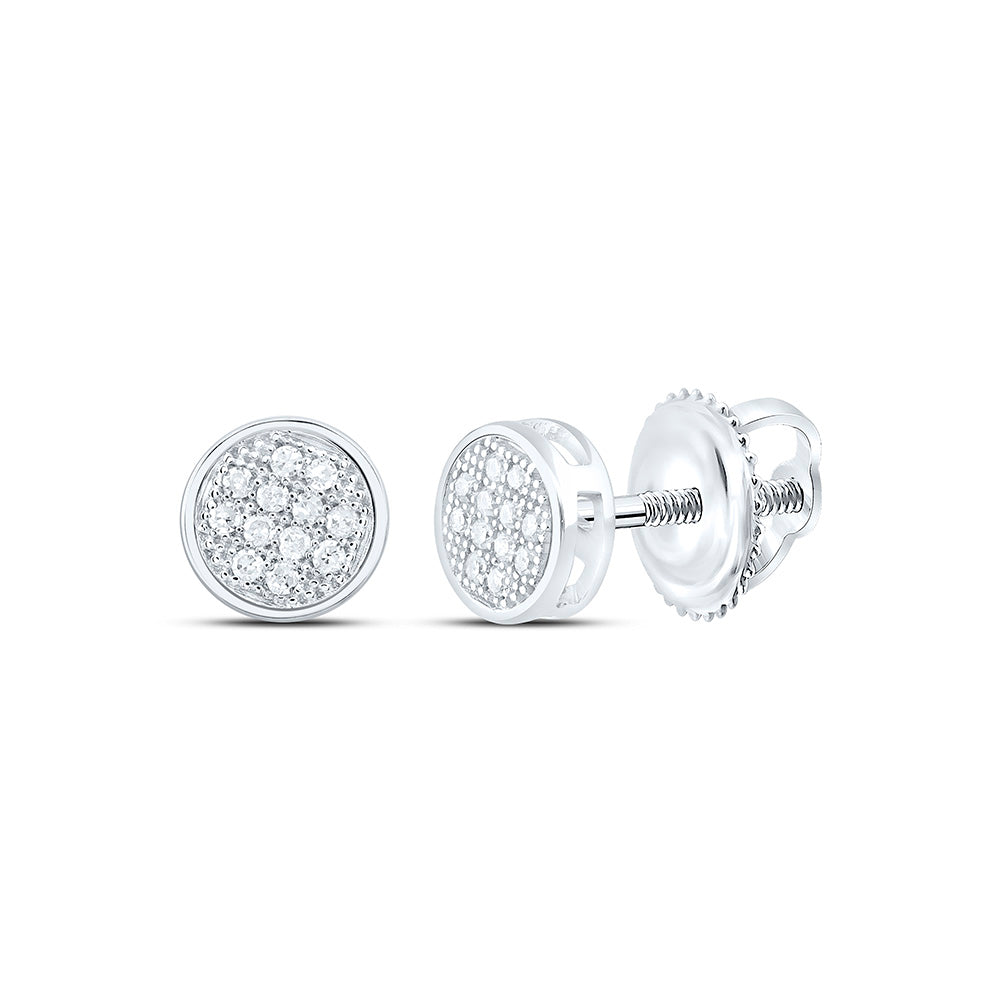 Sterling Silver 1/20 CTW-Natural Diamond Gift Micro-Pave Round Earring