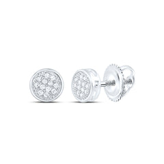 Sterling Silver 1/20 CTW-Natural Diamond Gift Micro-Pave Round Earring