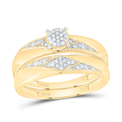 10k Gold 1/5 CTW-Natural Diamond Gift Micro-Pave Round Trio Set