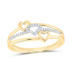 10k Gold 1/10 CTW-Natural Diamond Gift Heart Ring