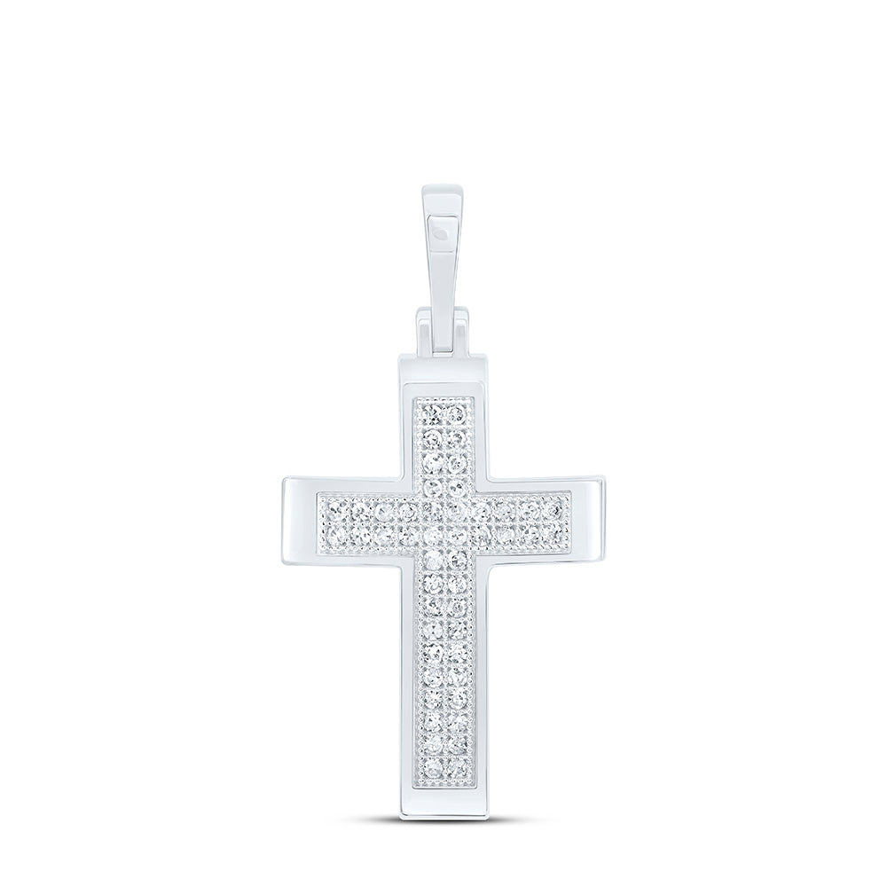 10k Gold 1/8 CTW-Natural Diamond Gift Cross Pendant