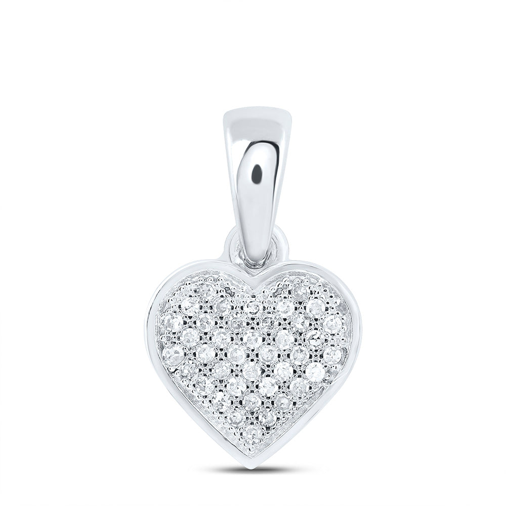 10k Gold 1/12 CTW-Natural Diamond Gift Heart Pendant