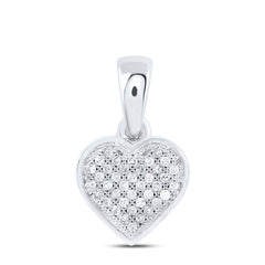 10k Gold 1/12 CTW-Natural Diamond Gift Heart Pendant