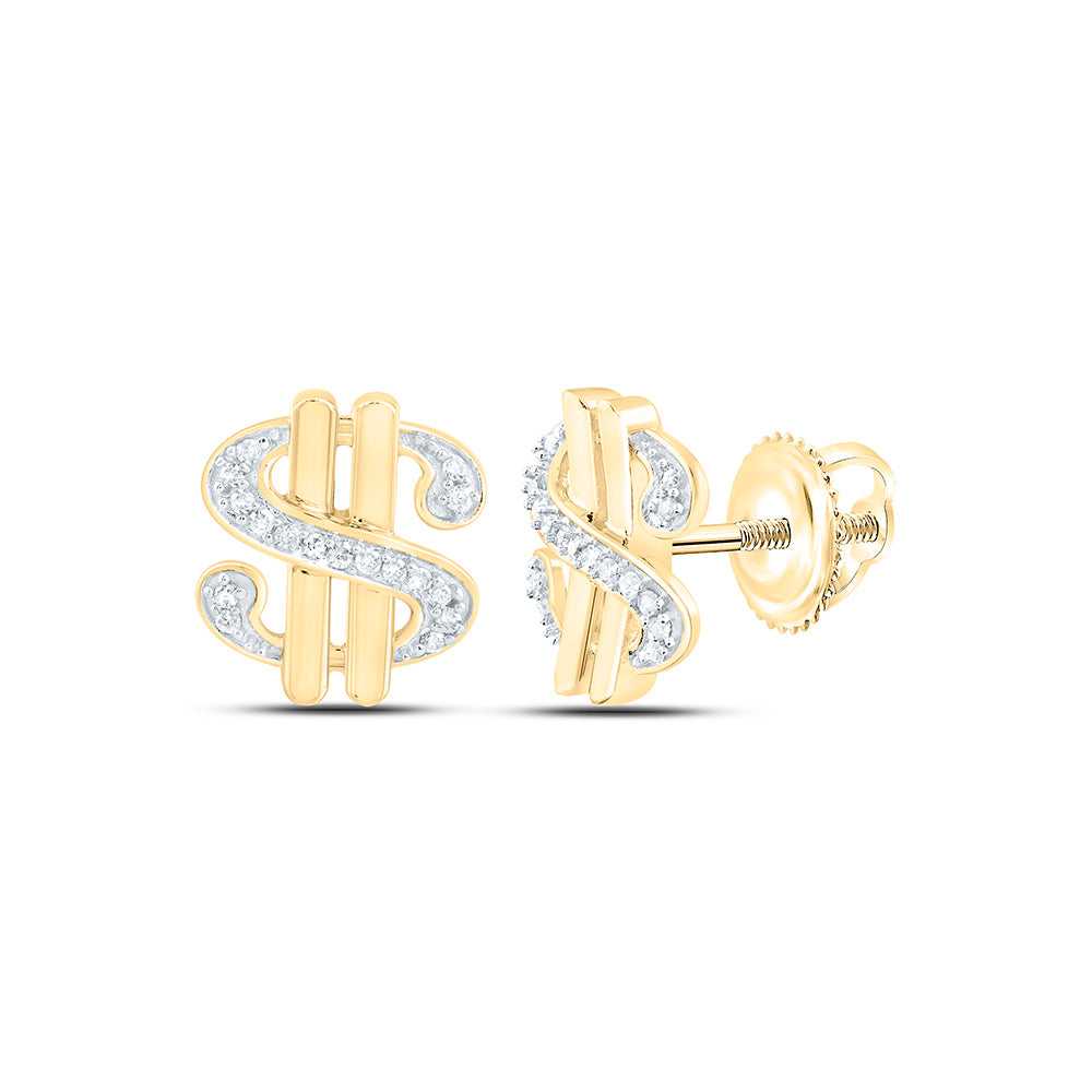 10k Gold 1/12 CTW-Natural Diamond Gift Dollar Earring
