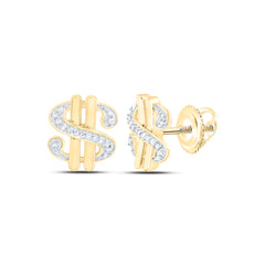 10k Gold 1/12 CTW-Natural Diamond Gift Dollar Earring