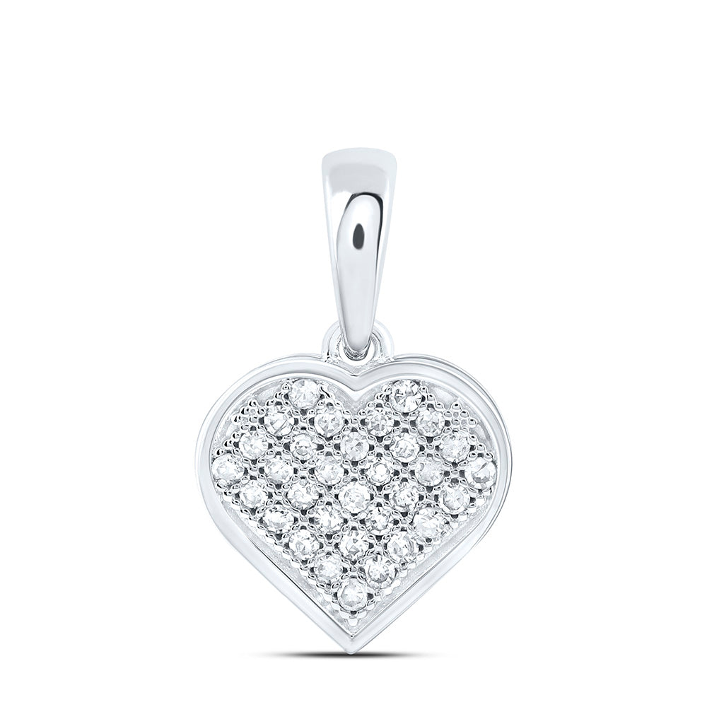 10k Gold 1/10 CTW-Natural Diamond Gift Heart Pendant