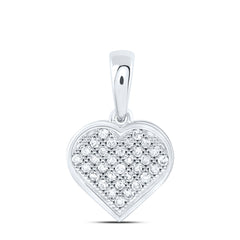 10k Gold 1/10 CTW-Natural Diamond Gift Heart Pendant