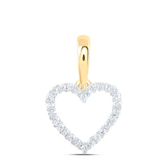 10k Gold 1/12 CTW-Natural Diamond Fashion Heart Pendant