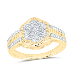 10k Gold 1/20 CTW-Natural Diamond Gift Flower Ring