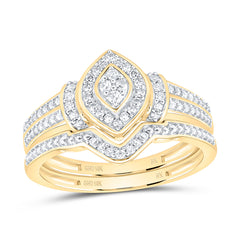 10k Gold 1/5 CTW-Natural Diamond Fashion Marquise Bridal Set