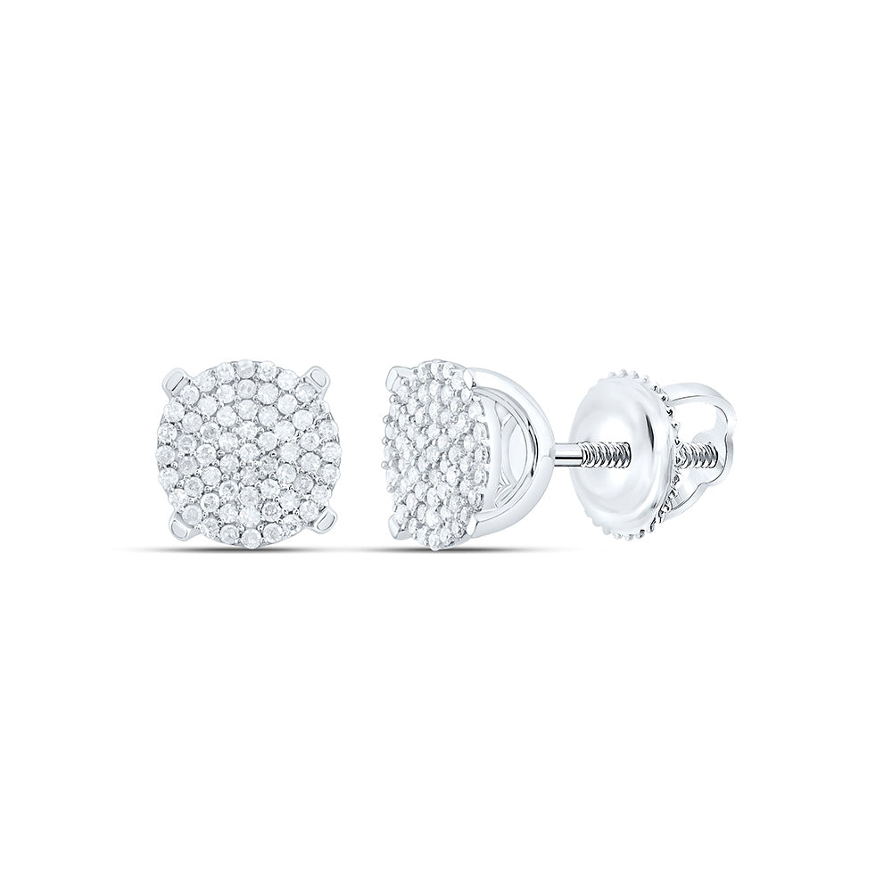 10k Gold 1/4 CTW-Natural Diamond Gift Micro-Pave Round Earring