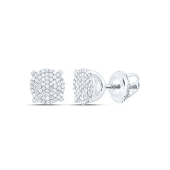 10k Gold 1/4 CTW-Natural Diamond Gift Micro-Pave Round Earring