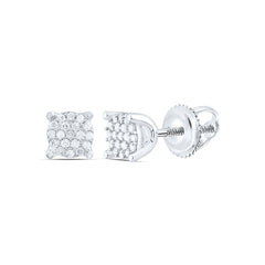 10k Gold 1/10 CTW-Natural Diamond Gift Micro-Pave Round Earring