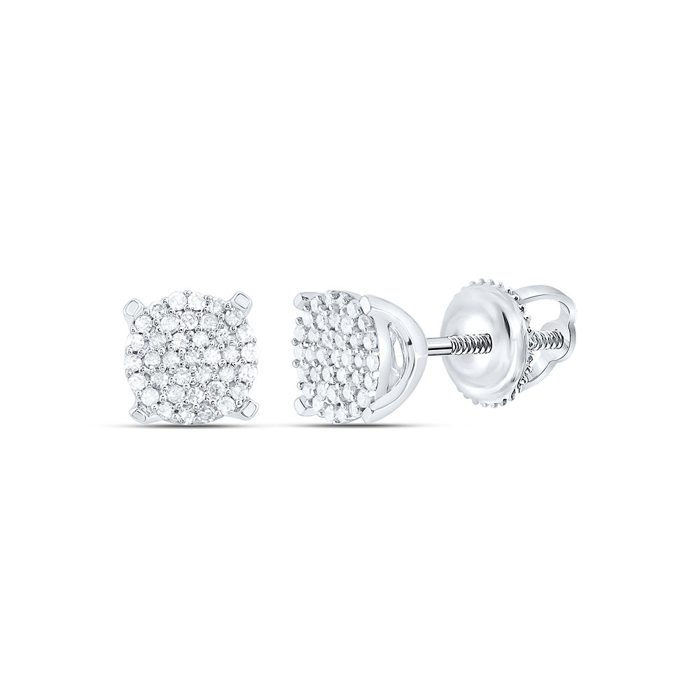 10k Gold 1/5 CTW-Natural Diamond Gift Micro-Pave Round Earring