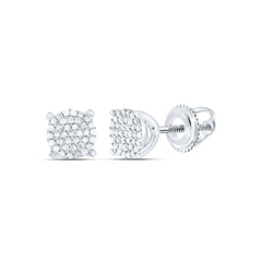 10k Gold 1/5 CTW-Natural Diamond Gift Micro-Pave Round Earring
