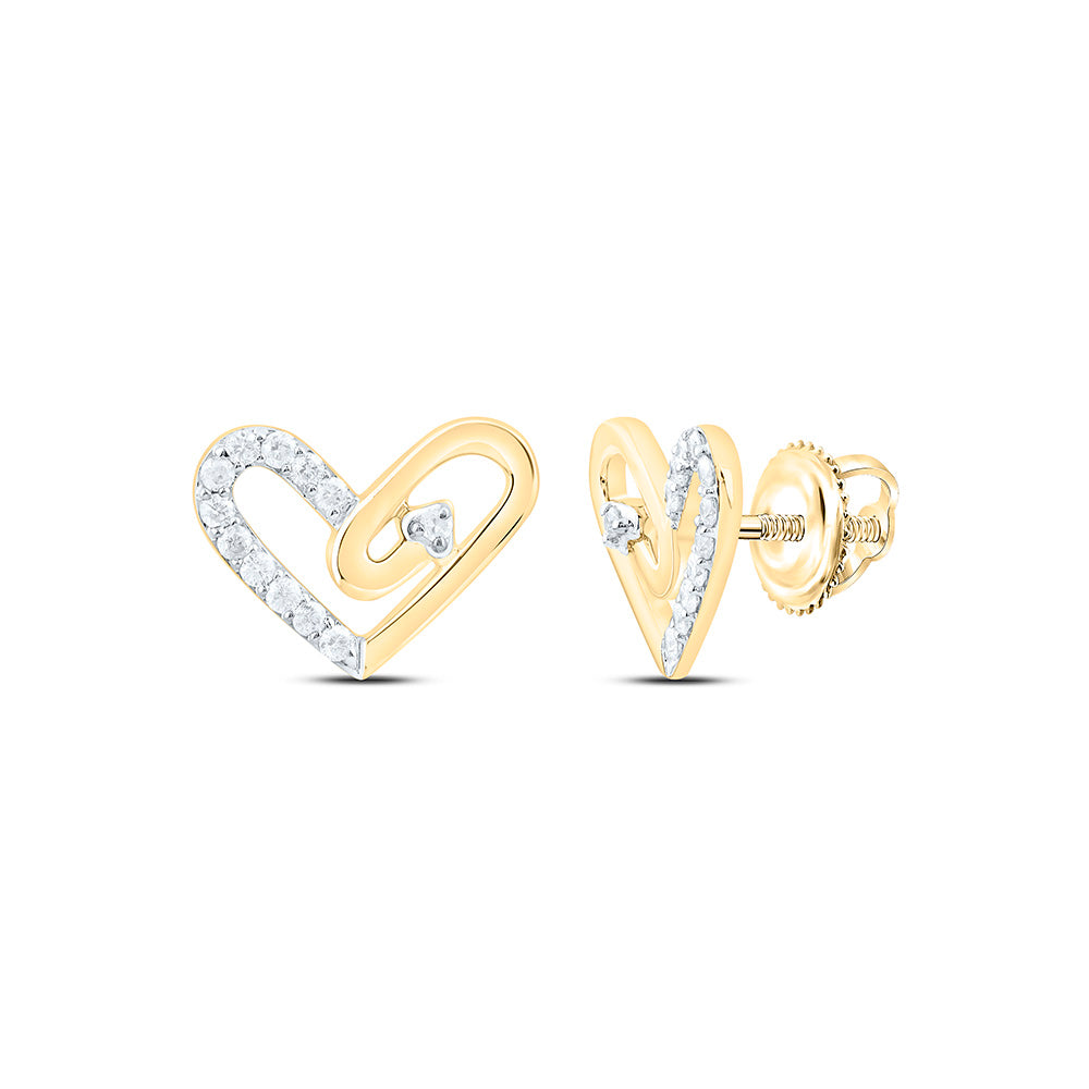 10k Gold 1/5 CTW-Natural Diamond Gift Heart Earring