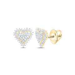 10k Gold 1/5 CTW-Natural Diamond Fashion Heart Earring