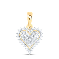 10k Gold 1/8 CTW-Natural Diamond Fashion Heart Pendant
