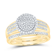 10k Gold 3/8 CTW-Natural Diamond Gift Micro-Pave Round Bridal Set