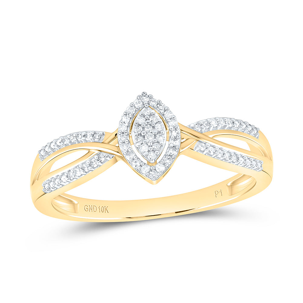10k Gold 1/10 CTW-Natural Diamond Gift Marquise Ring