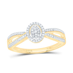 10k Gold 1/10 CTW-Natural Diamond Gift Oval Ring