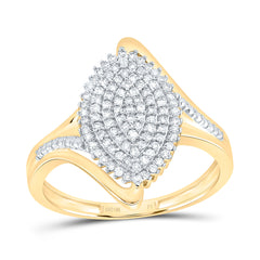 10k Gold 1/3 CTW-Natural Diamond Gift Micro-Pave Marquise Ring