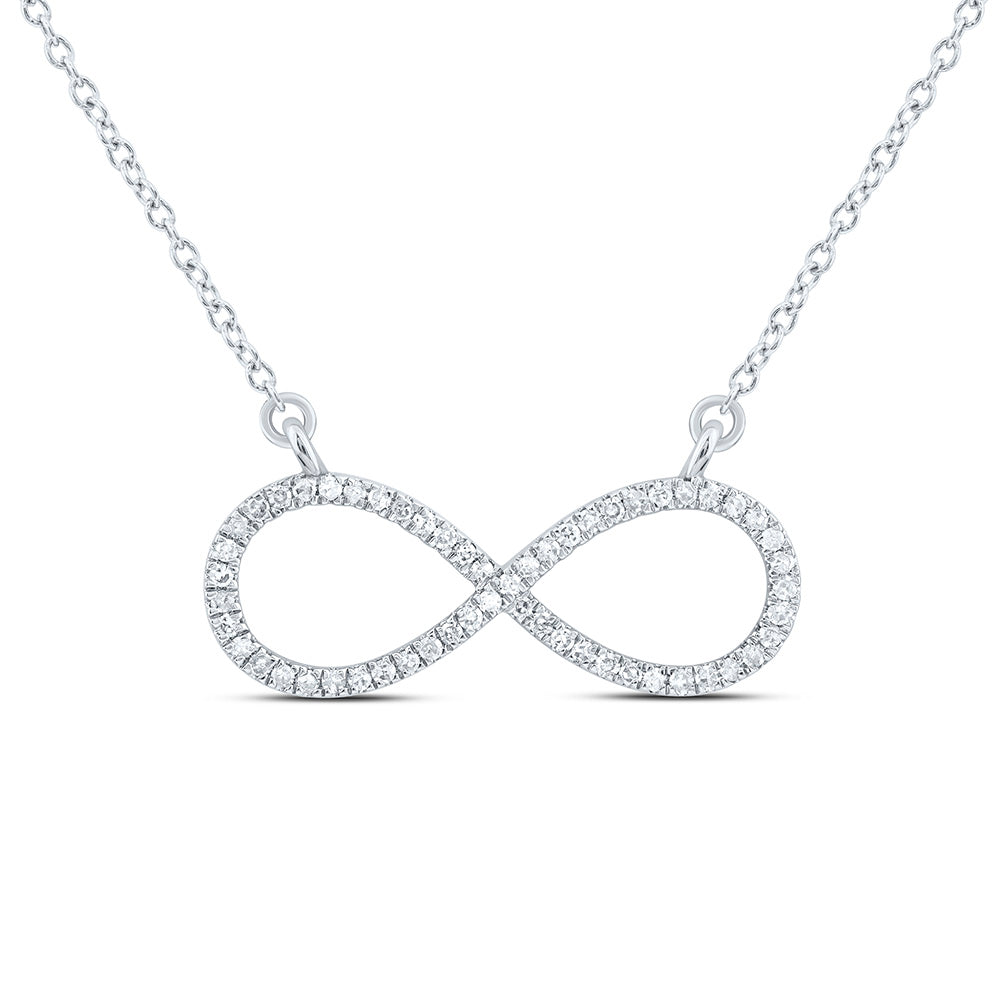 10k Gold 1/6 CTW-Natural Diamond Gift Infinity Necklace (18 Inch )