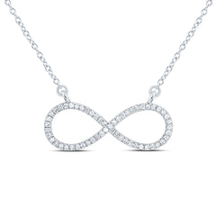 10k Gold 1/6 CTW-Natural Diamond Gift Infinity Necklace (18 Inch )