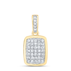 10k Gold 1/10 CTW-Natural Diamond Gift Rectangle Pendant