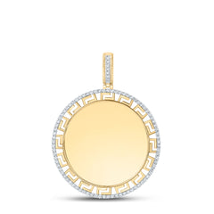 10k Gold 1/4 CTW-Natural Diamond Gift Round Memory Mens Charm