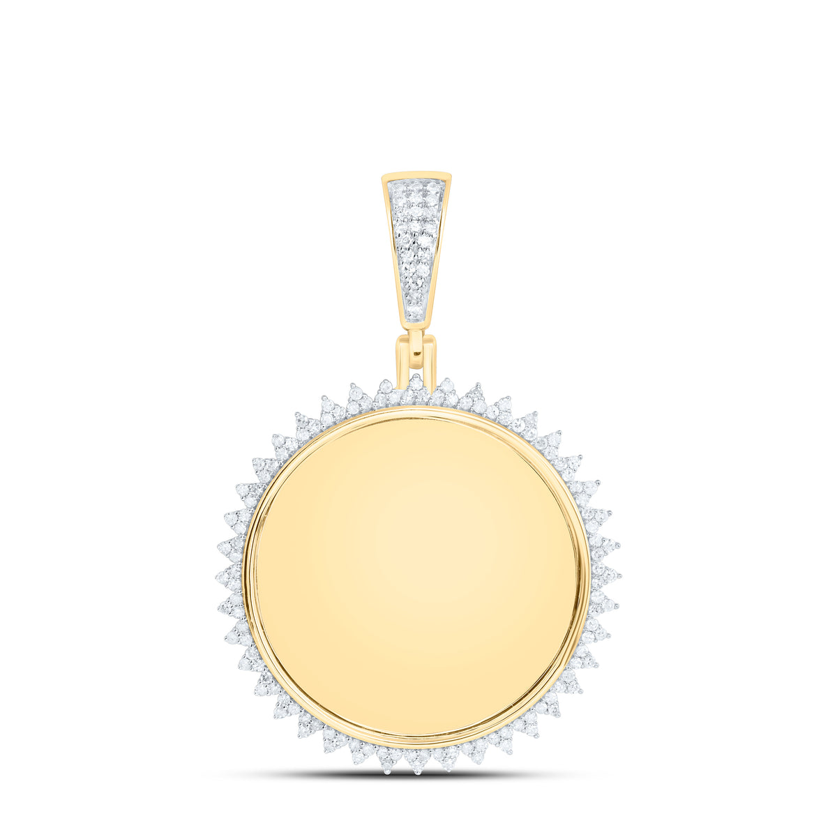10k Gold 3/8 CTW-Natural Diamond Gift Round Memory Mens Charm