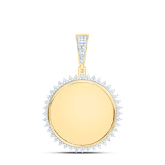 10k Gold 3/8 CTW-Natural Diamond Gift Round Memory Mens Charm