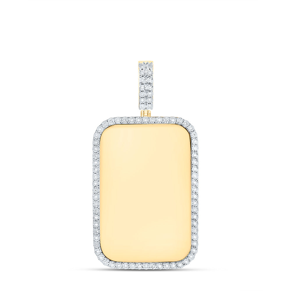 10k Gold 1/4 CTW-Natural Diamond Gift Emerald Memory Mens Pendant