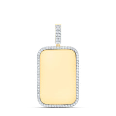 10k Gold 1/4 CTW-Natural Diamond Gift Emerald Memory Mens Pendant