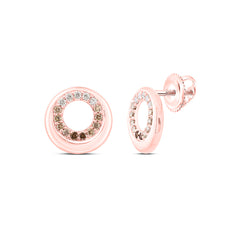 10k Gold 1/3 CTW-Natural Diamond Fashion Cognac Natural Round Earring