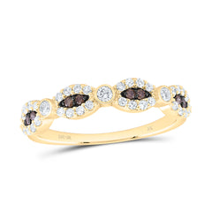 10k Gold 3/8 CTW-Natural Diamond Fashion Cognac Natural Band