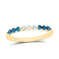10k Gold 1/3 CTW-Natural Diamond Fashion Blue Diamond Band