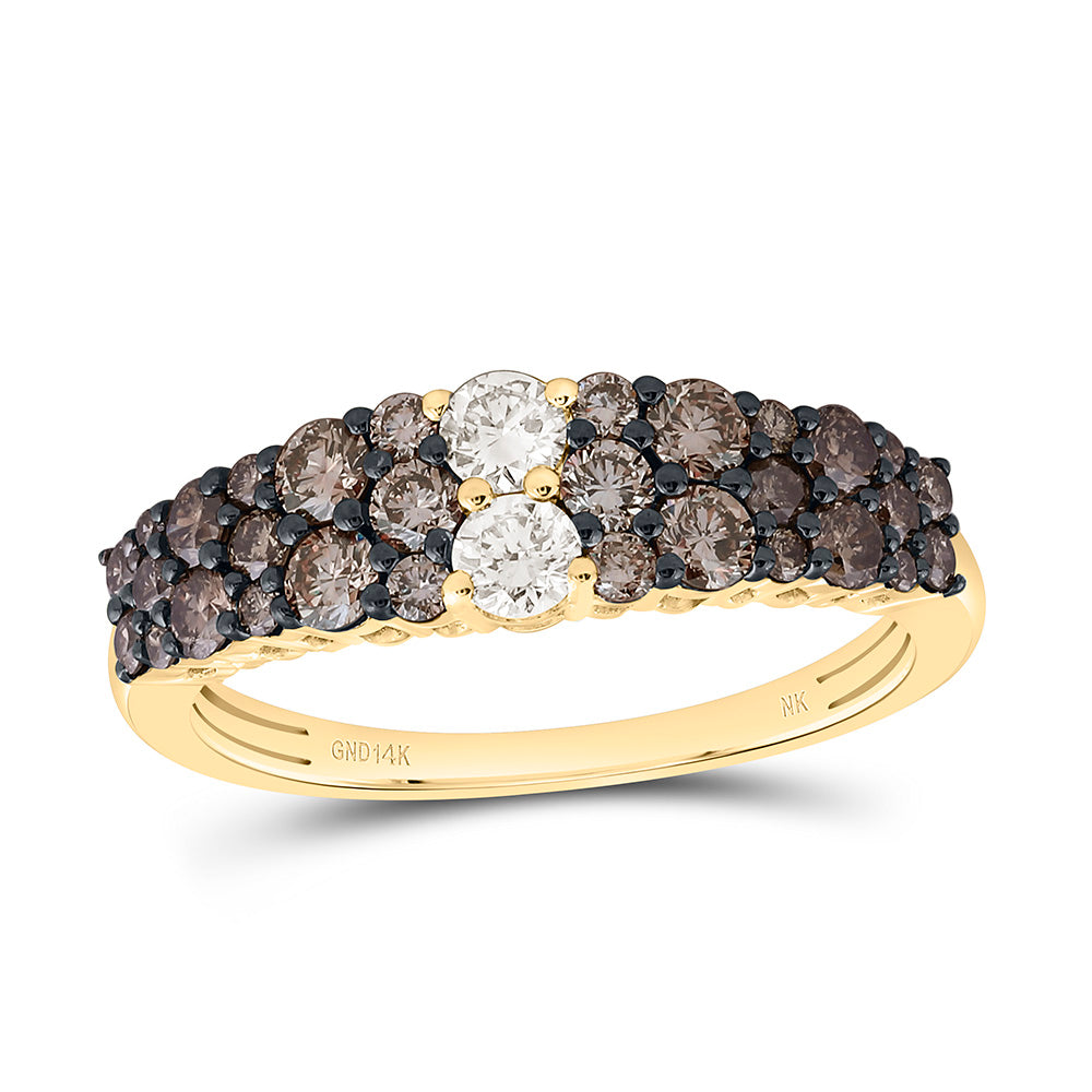 14k Gold 1 CTW-Natural Diamond Fashion Ombre Diamond Ring