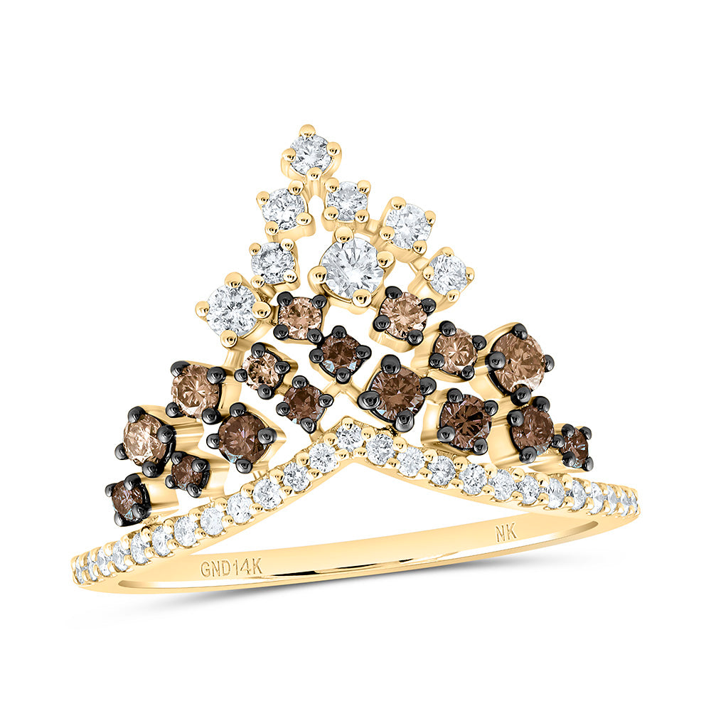 14k Gold 5/8 CTW-Natural Diamond Fashion Ombre Diamond Ring