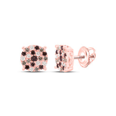 10k Gold 1/2 CTW-Natural Diamond Fashion Cognac Ombre Diamond Round Cindy Earring