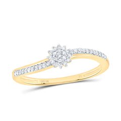 10k Gold 1/10 CTW-Natural Diamond Gift Flower Ring