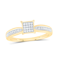 10k Gold 1/10 CTW-Natural Diamond Gift Square Ring